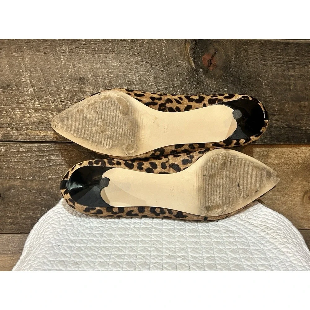Talbots Womens Leopard Print Calf Hair Stiletto Pumps Heels 7.5 Classic Elegant